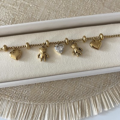 BRACCIALE MULTICHARM TENERINO GOLD