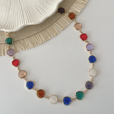COLLANA ZIRCONIA MULTICOLOR GOLD