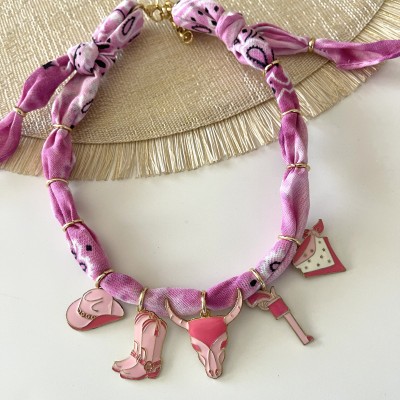 COLLANA BANDANA ROSA