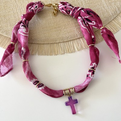 COLLANA BANDANA FUCSIA