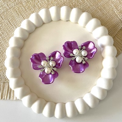 ORECCHINI FIORE VIOLA