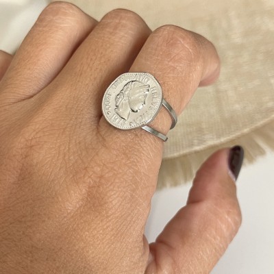 ANELLO MONETA SILVER