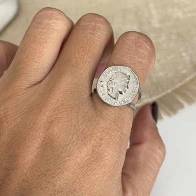 ANELLO MONETA SILVER