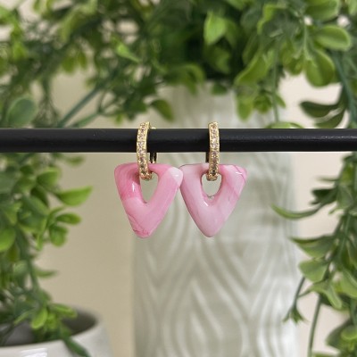 ORECCHINI CHICCHI MARMORIZZATI ROSA