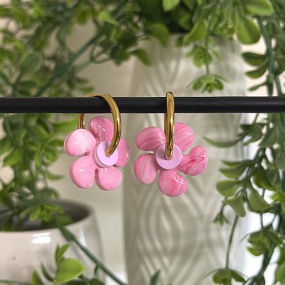 ORECCHINI FIORELLINI ROSA
