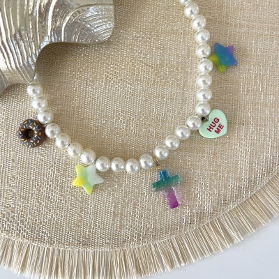 COLLANA PERLE CROCE SFUMATA
