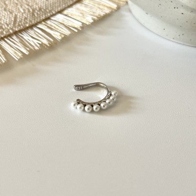 EARCUFF SOTTILE PERLE ARGENTO 925