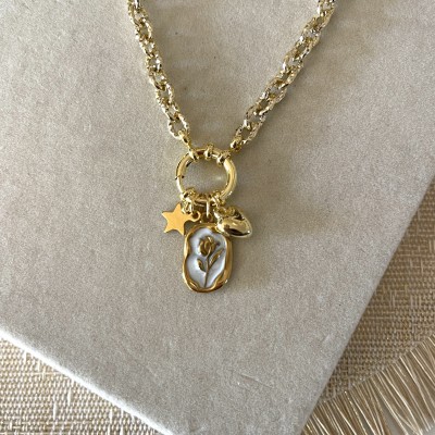 COLLANA ROSA MULTICHARMS