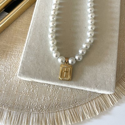 COLLANA PERLE CROSS