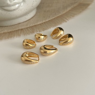 ORECCHINI GOCCIOLINE STRASS GOLD