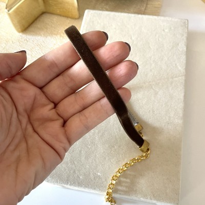 CHOKER VELVET MARRONE