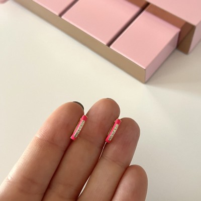 CERCHIETTI SMALTATI ZIRCONATI FUCSIA