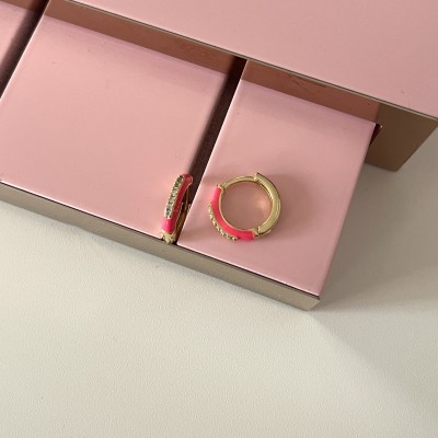 CERCHIETTI SMALTATI ZIRCONATI FUCSIA